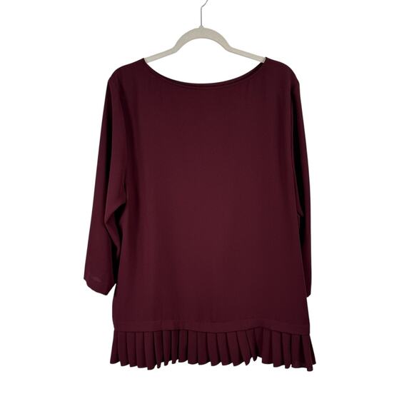 J Jill Maroon Red Peplum Pleated Blouse Office Business Capsole Womens XL Tall - Picture 6 of 6